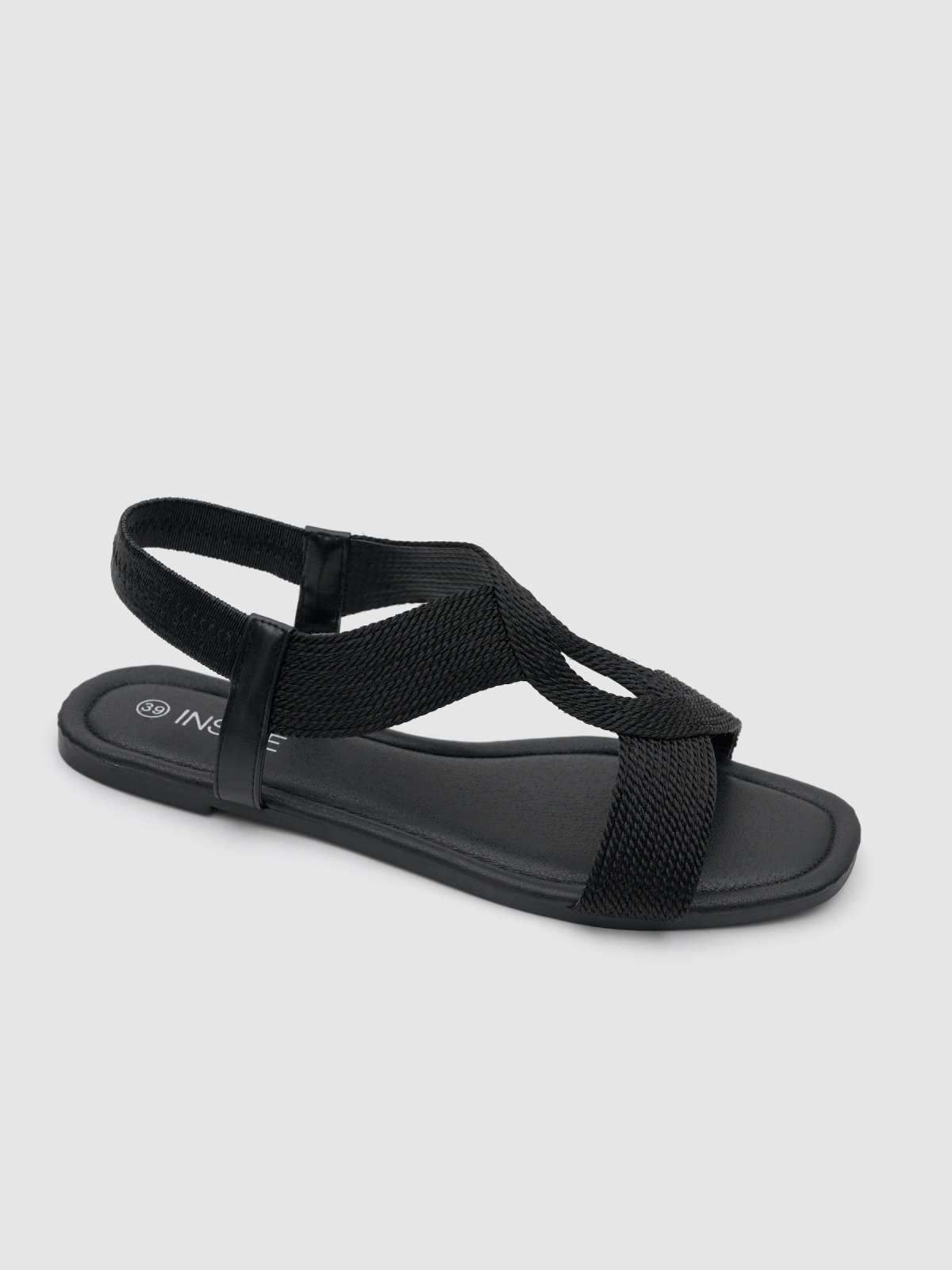 Sandalia trenza negro vista detalle