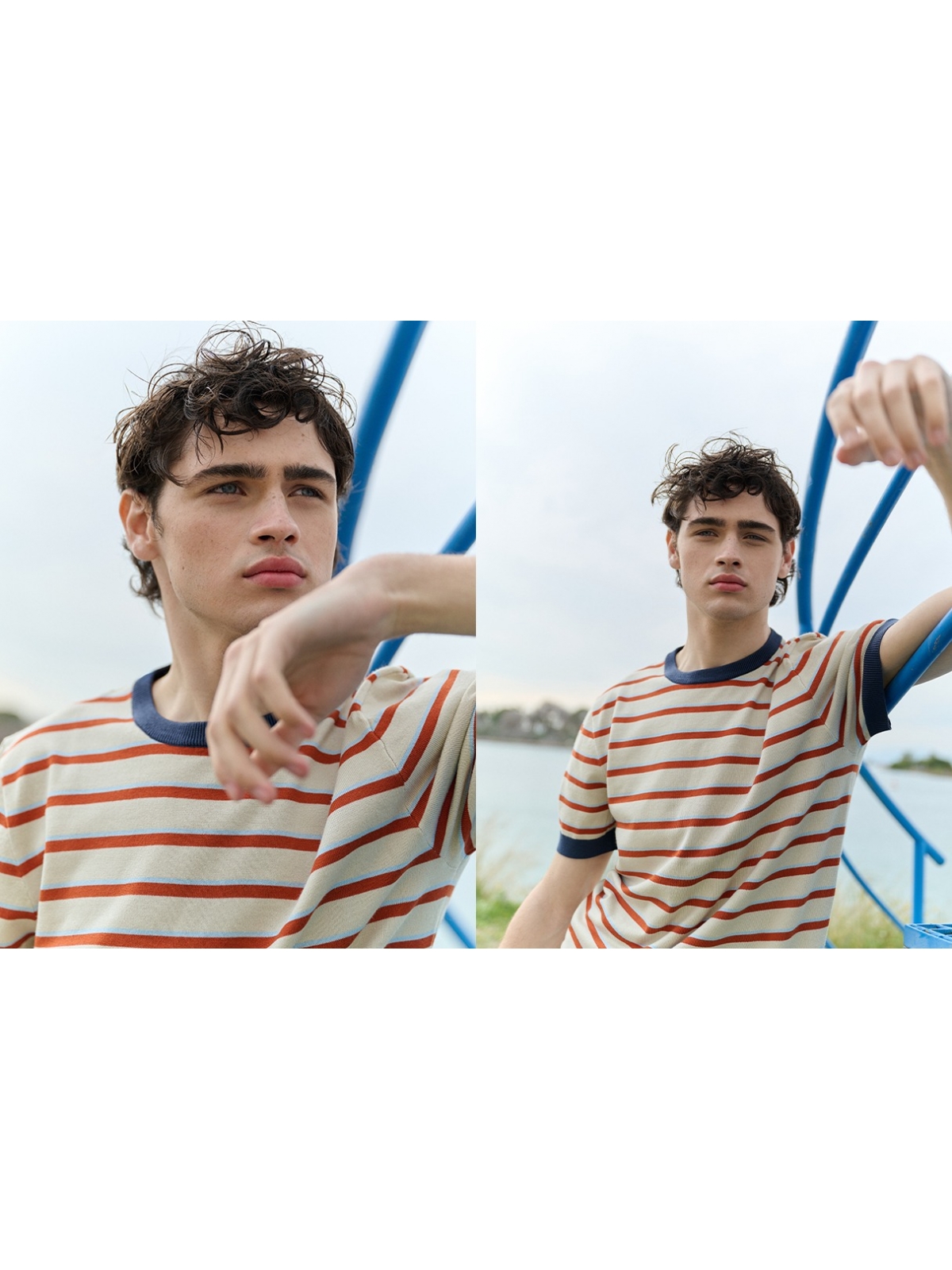 %NewExtra% Striped knit shirt raw