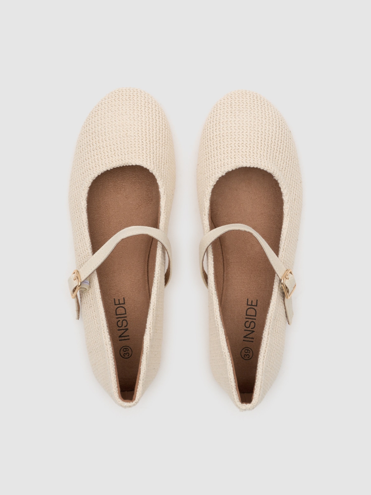 Sabrina crochet hebilla beige vista cenital