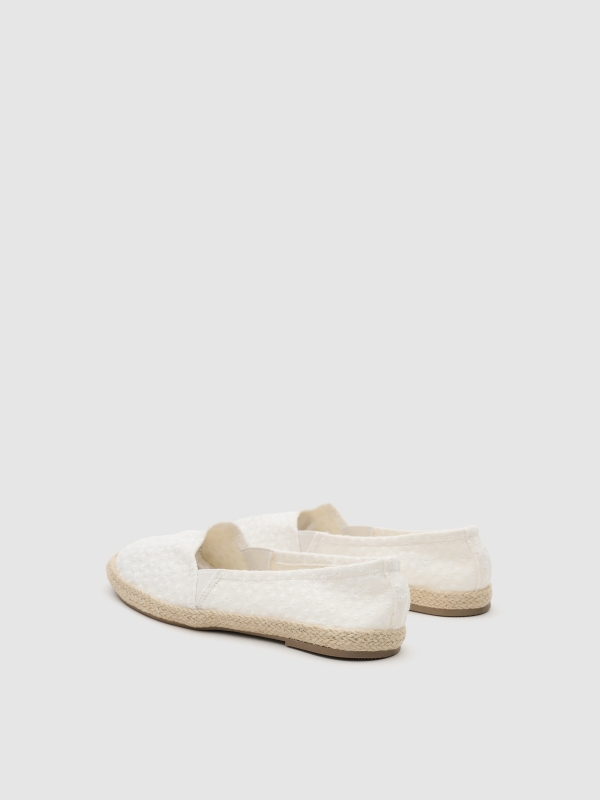 Sabrina crochet yute blanco vista trasera 45º