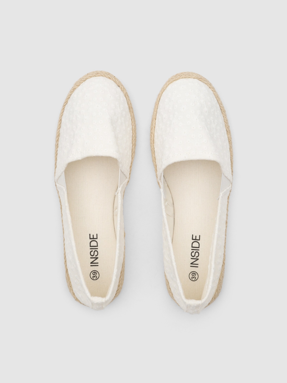 Sabrina crochê juta branco vista superior