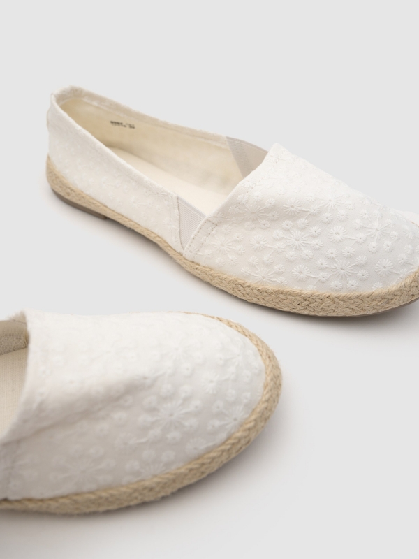 Sabrina jute crochet white detail view