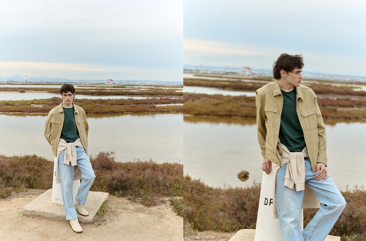 Zipper jacket raw middle front view