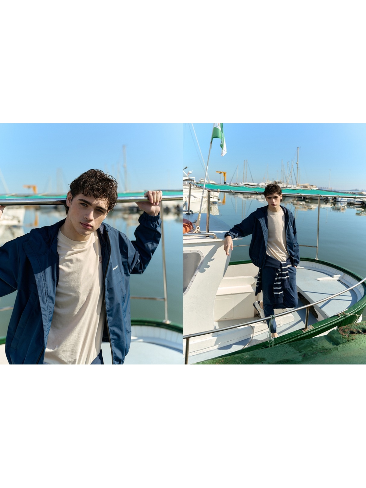 %NewExtra% Cazadora ligera con capucha y cremallera azul petróleo