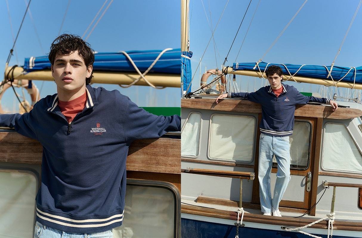 Oversized zip-up fleece sweatshirt petrol blue middle front view