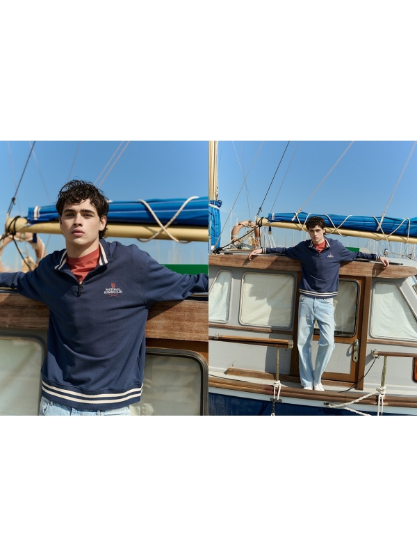  Oversized zip-up fleece sweatshirt petrol blue