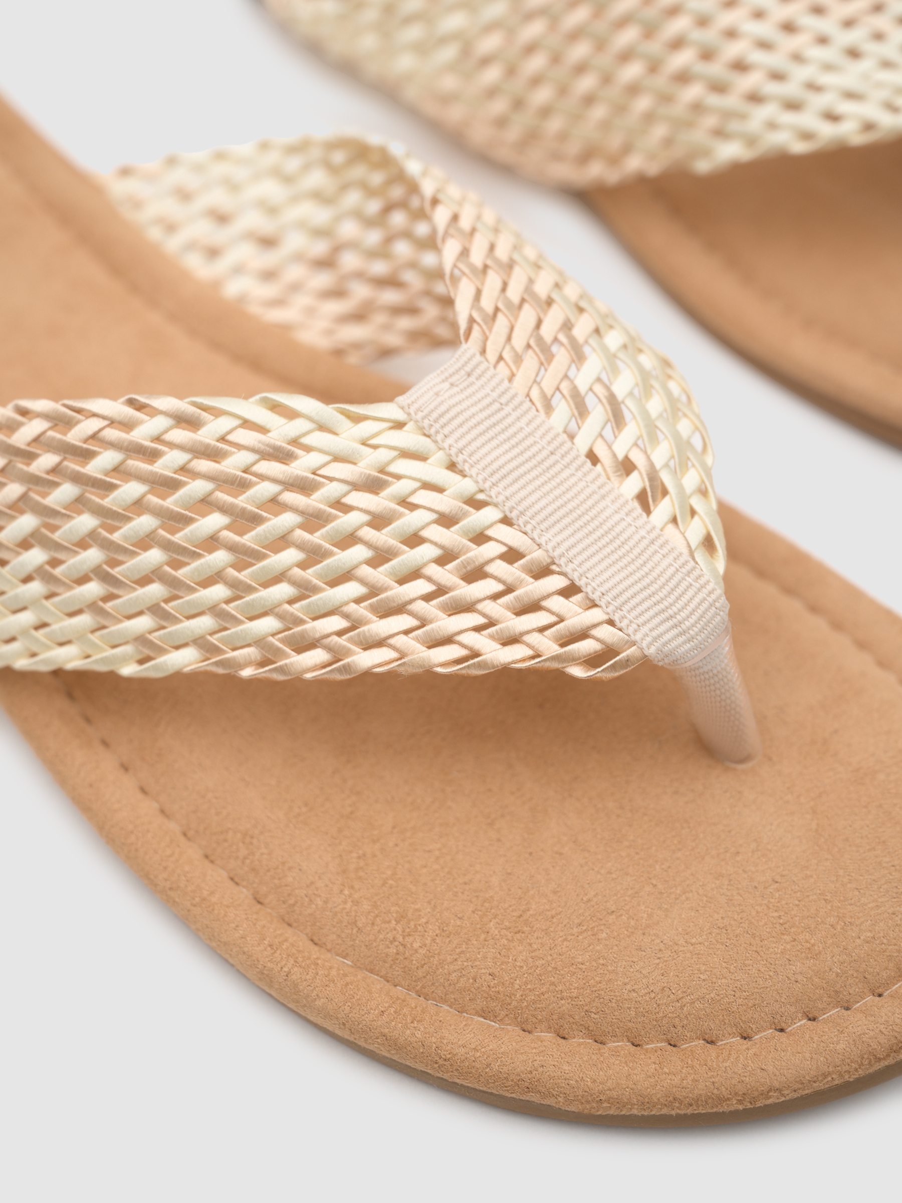 Canvas mesh sandal beige