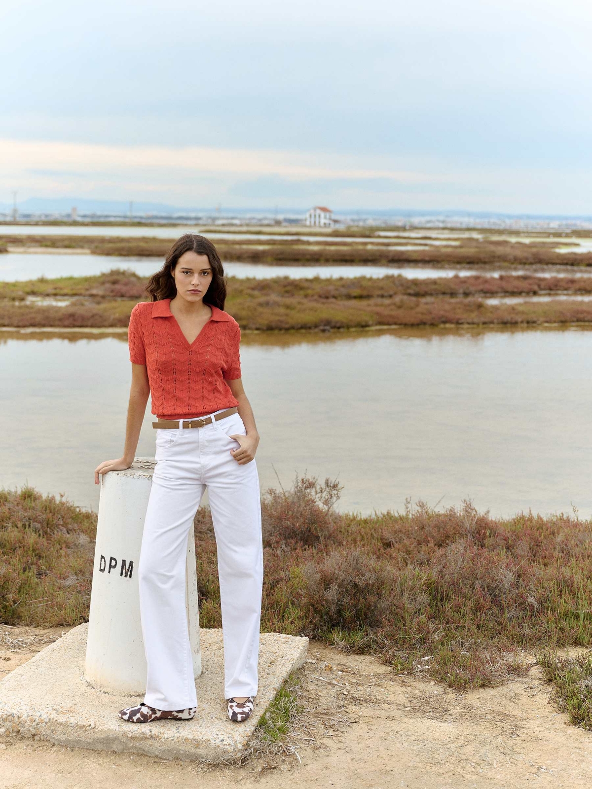 %New% Calça reta sarja branco