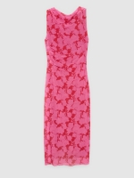 %Pto% Vestido midi floral allover fúcsia vista frontal