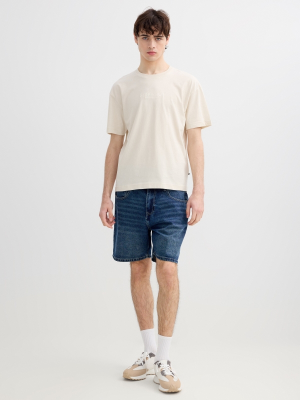 Regular denim Bermuda shorts
