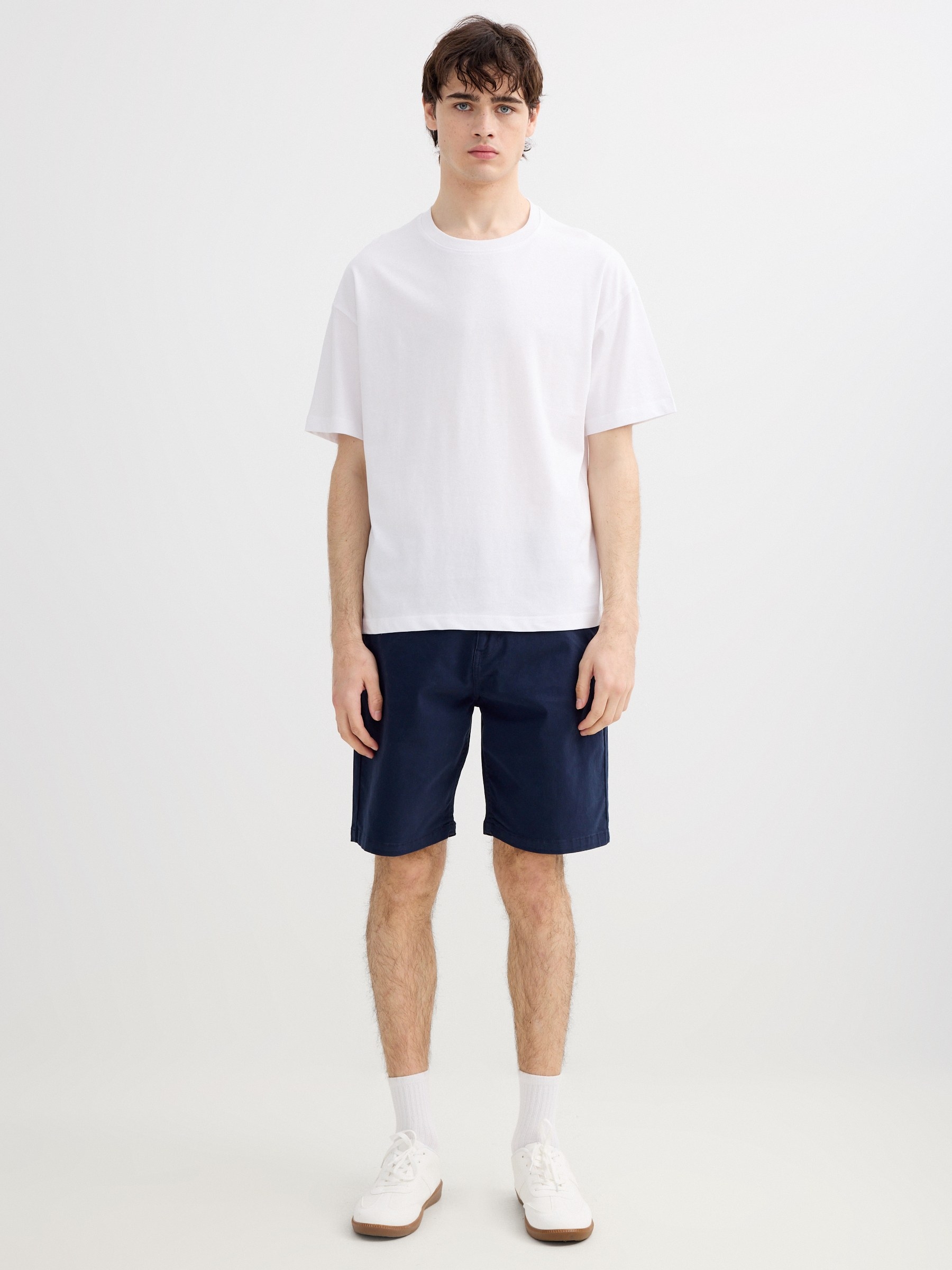 Bermuda baggy twill navy middle front view