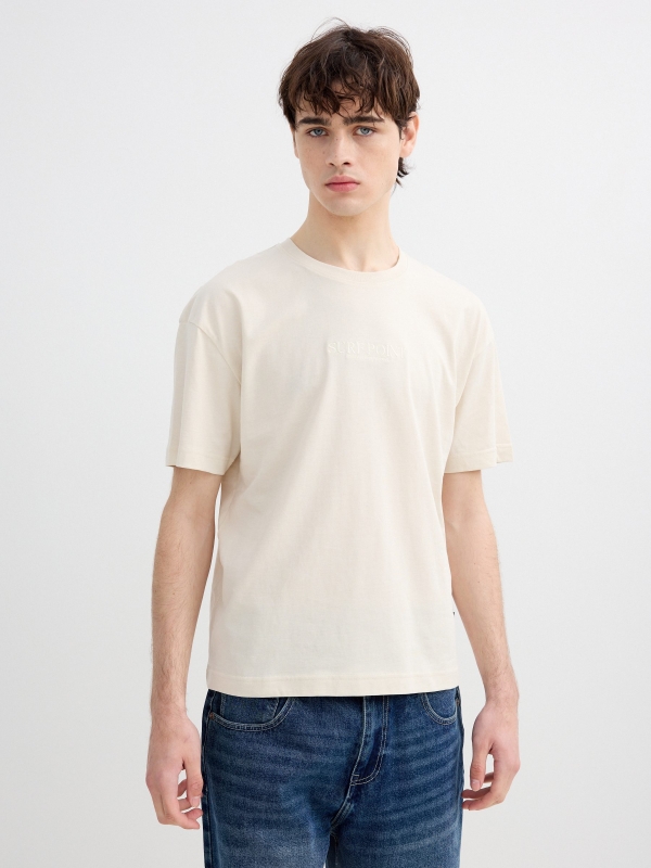 Camiseta surfpoint crudo vista media frontal