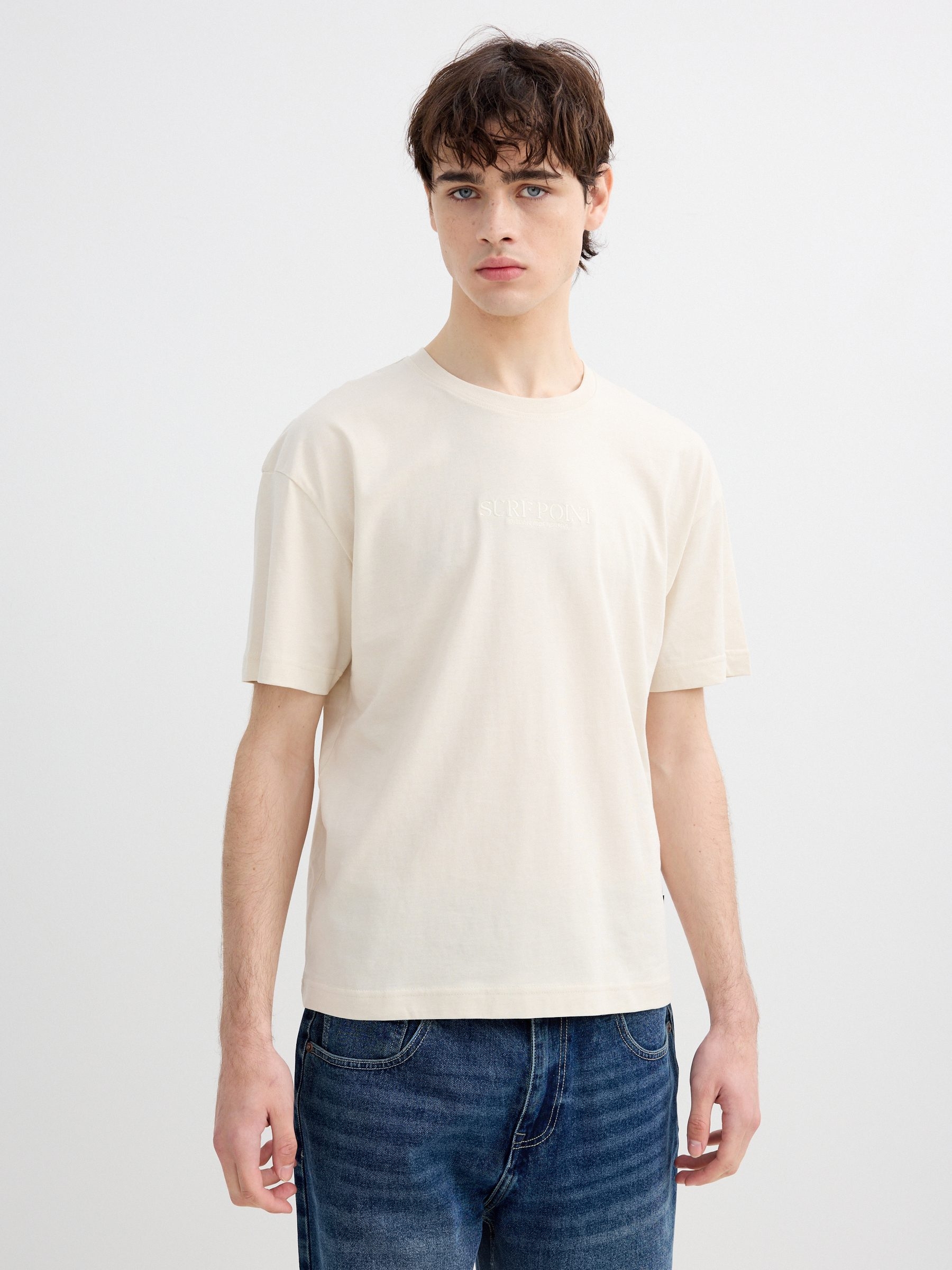 Camiseta surfpoint crudo vista media frontal