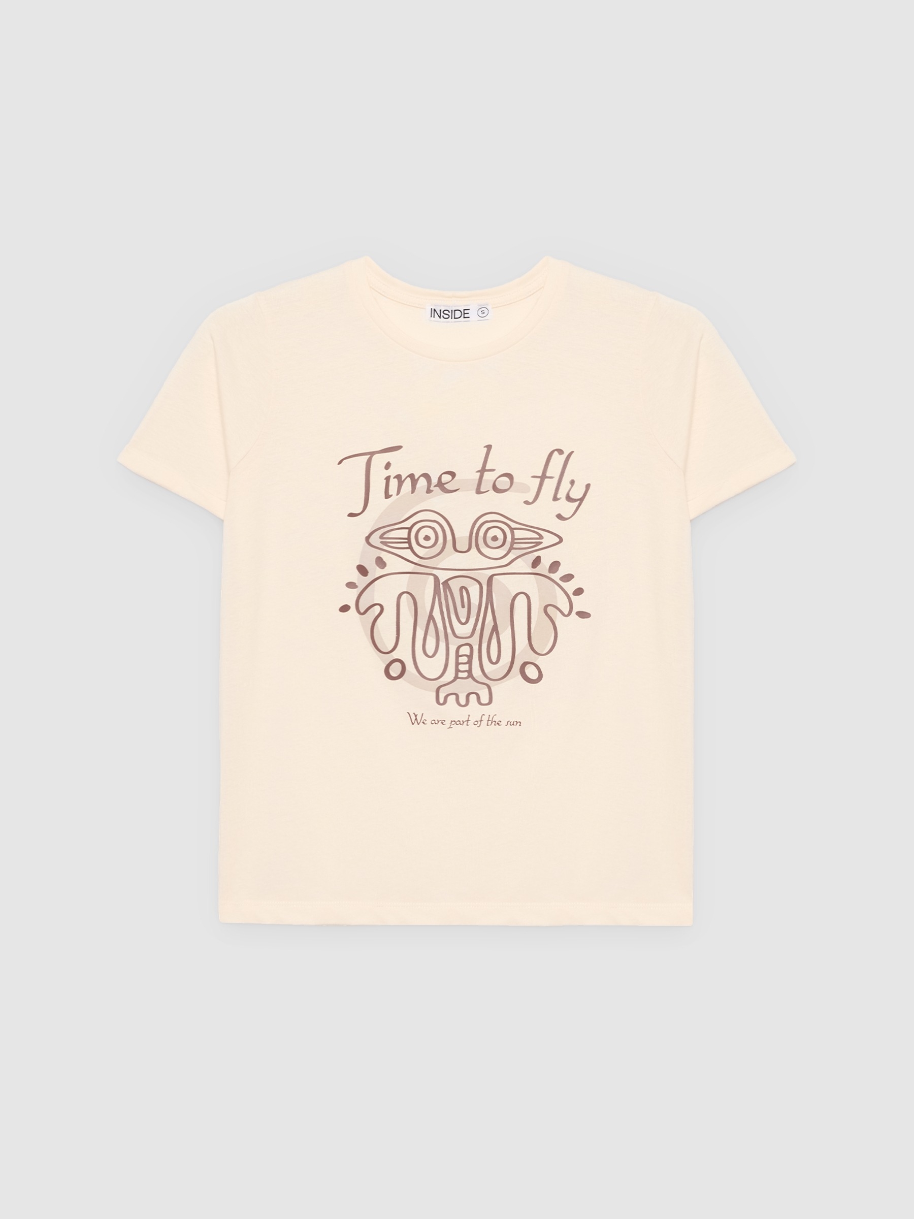 %Pto% Camiseta print Time to fly off white vista frontal