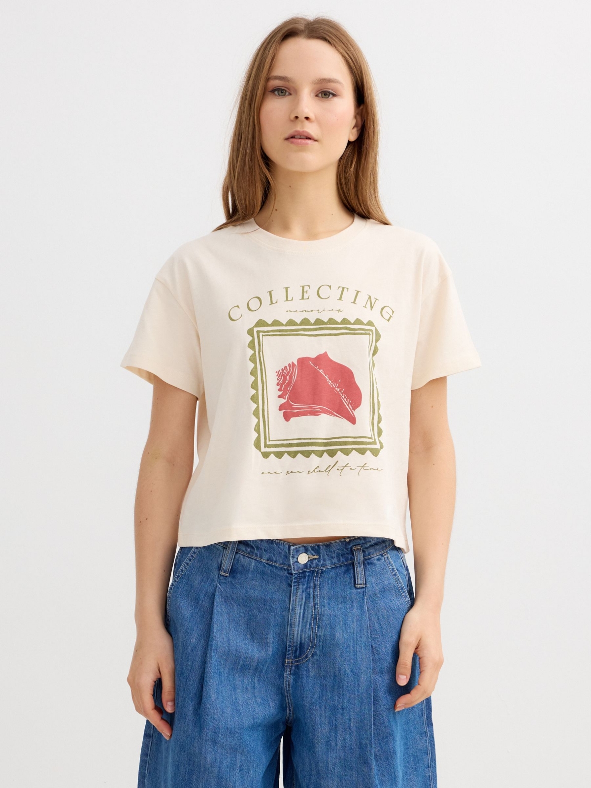 Cotton T-shirt frame raw middle front view