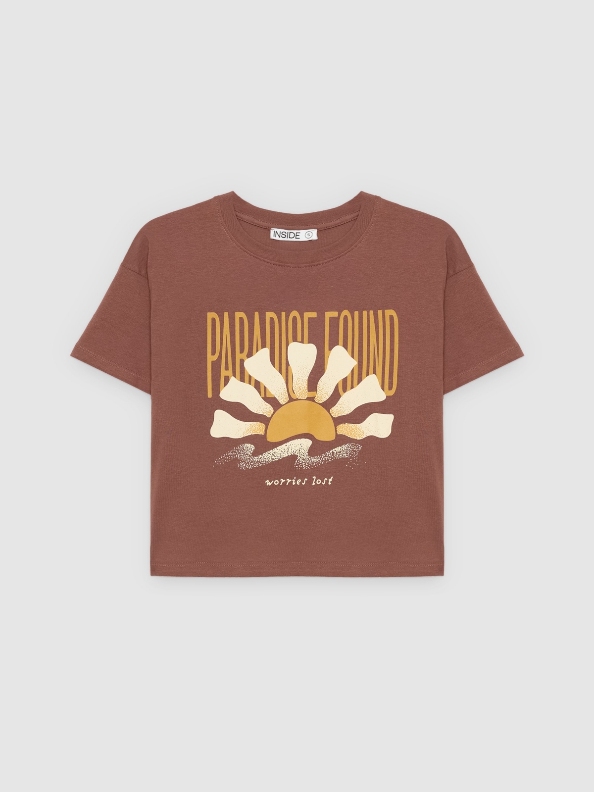 %Pto% Camiseta Paradise algodón chocolate vista frontal