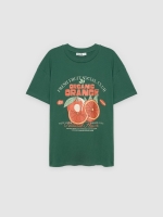 %Pto% Camiseta oversized laranja verde escuro vista frontal