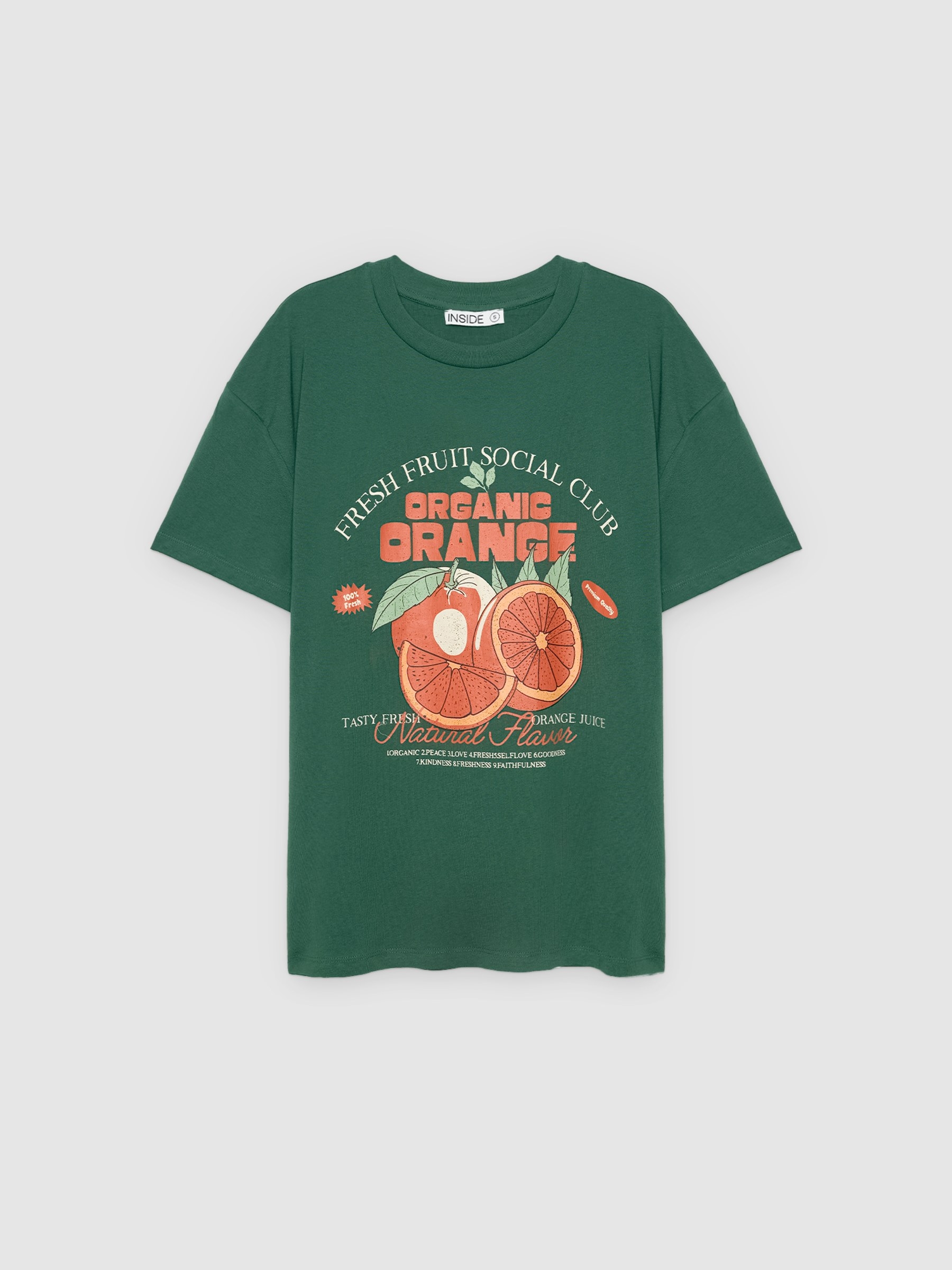 %Pto% Camiseta oversize orange verde oscuro vista frontal