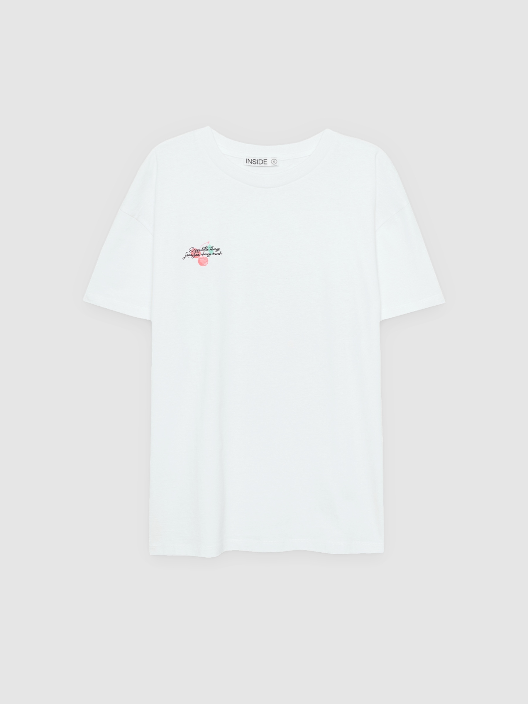 %Pto% Oversized cherry T-shirt white front view