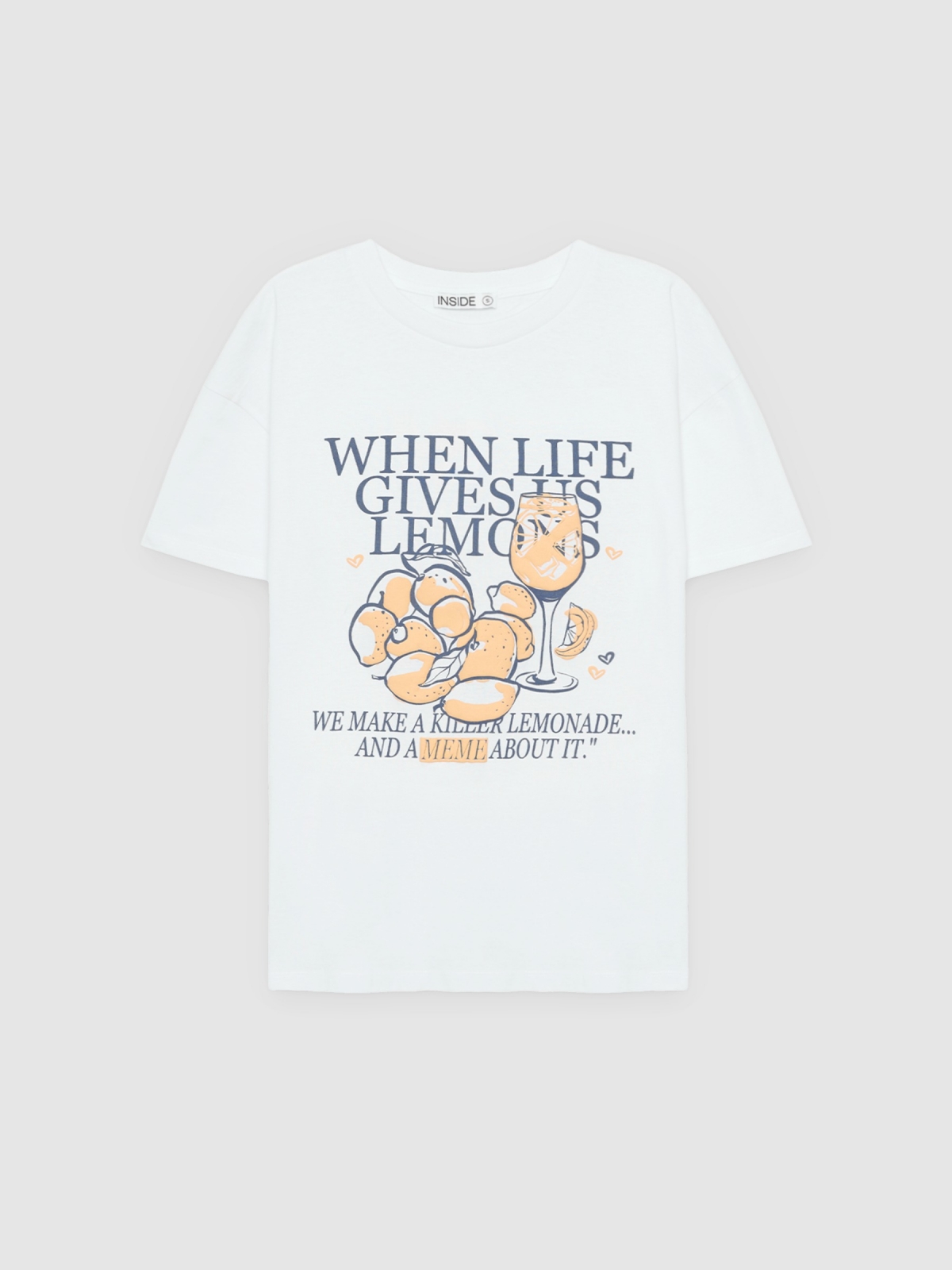 %Pto% Oversized lemon t-shirt white front view