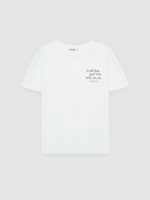 %Pto% Camiseta oversized good vibes branco vista frontal