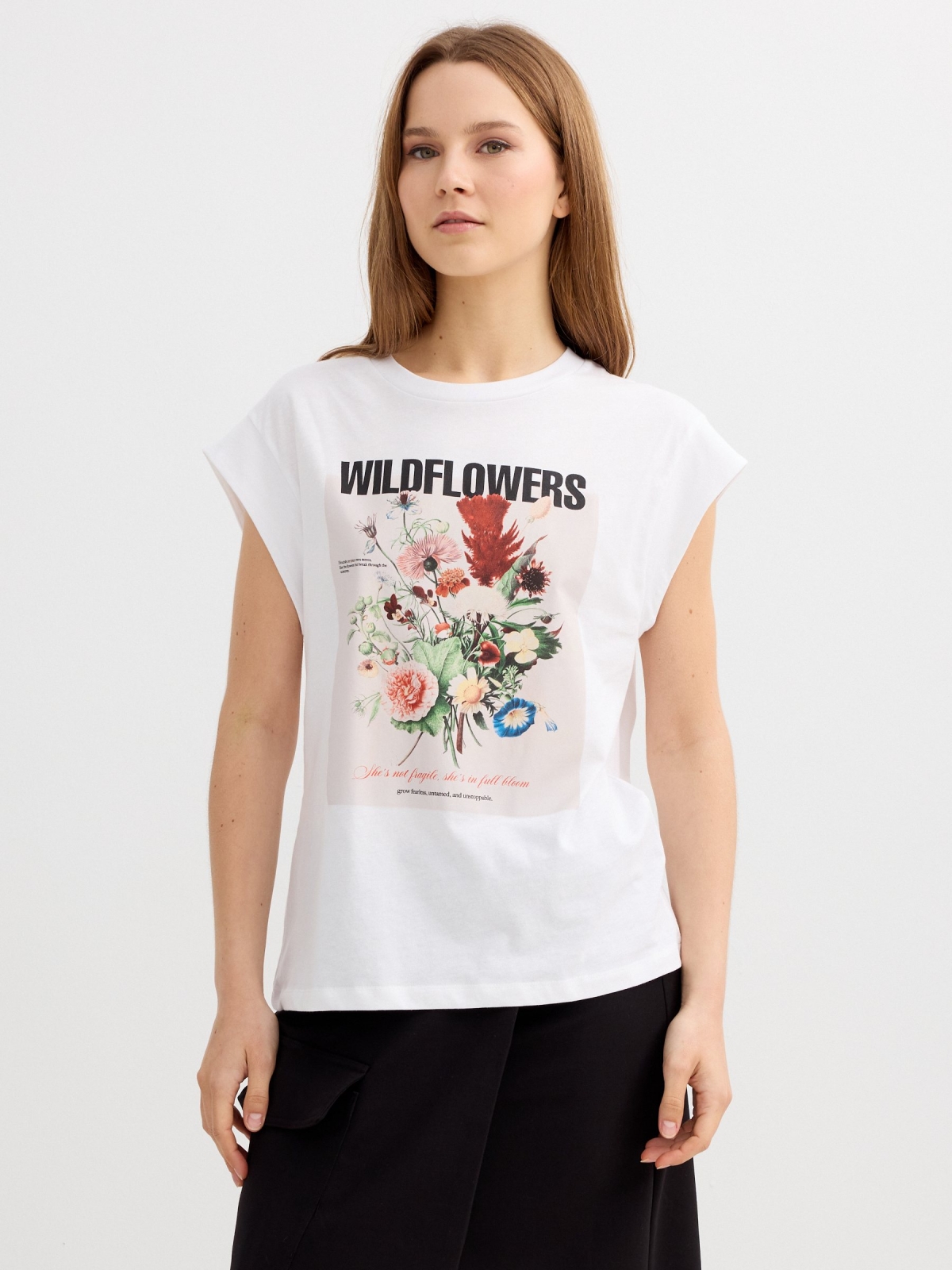 Wildflowers T-shirt white middle front view