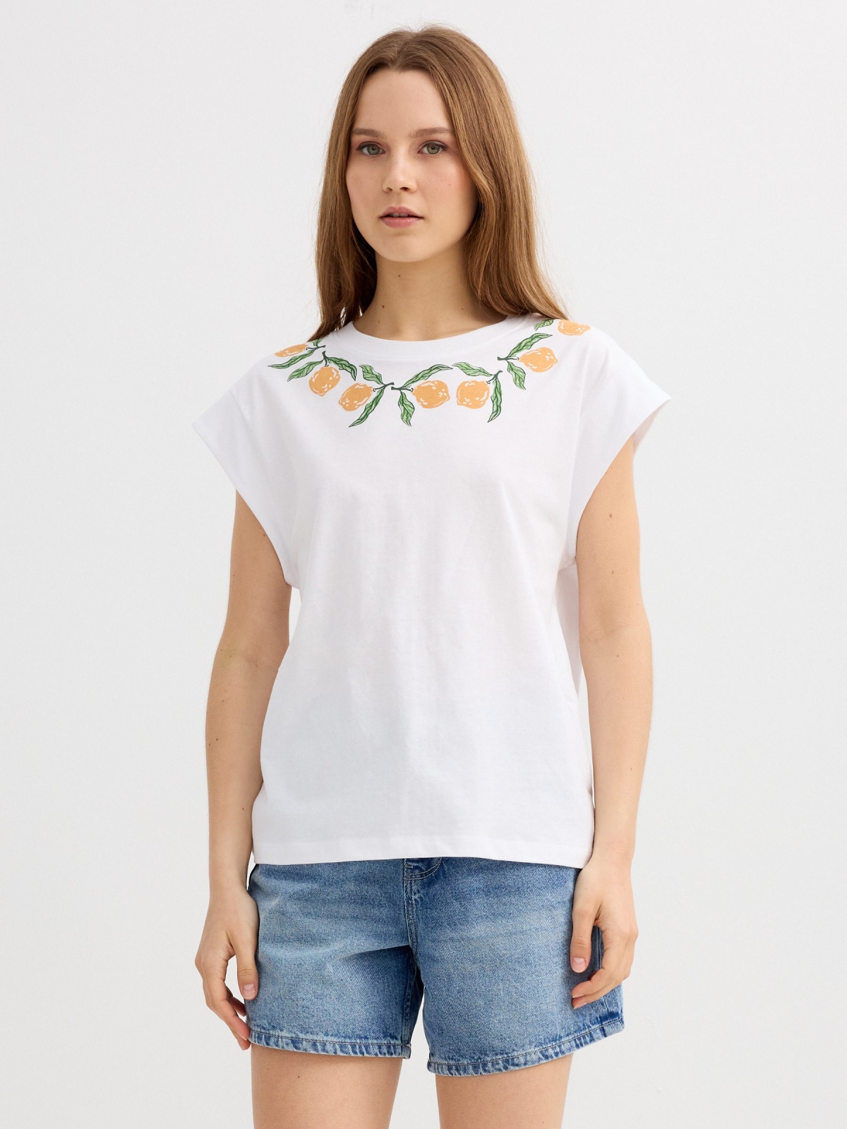 Graphic tank top white middle front view