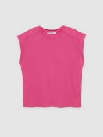 %Pto% Camiseta sin mangas algodón rosa magenta vista frontal