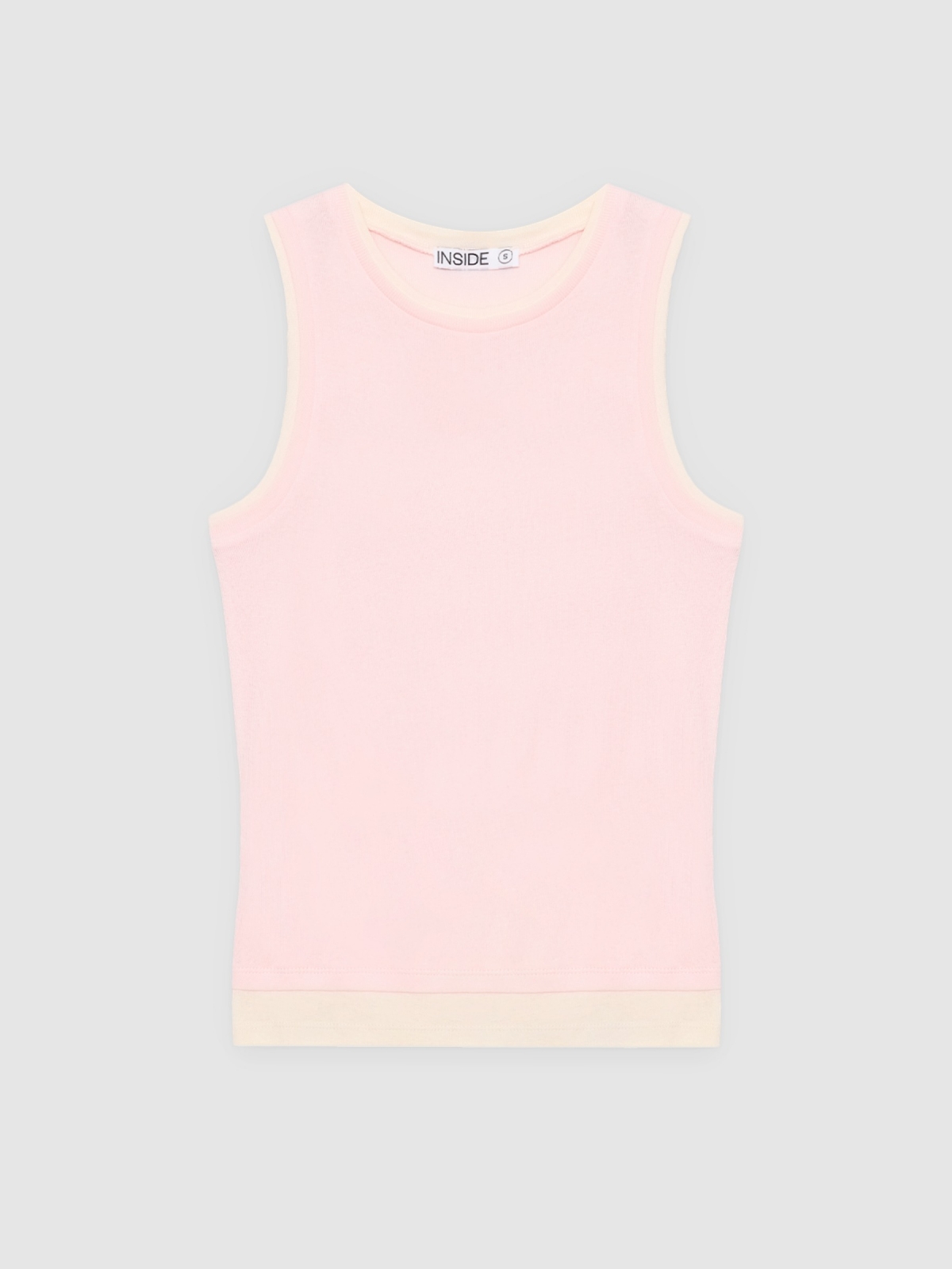 %Pto% Sleeveless T-shirt with double-layer effect