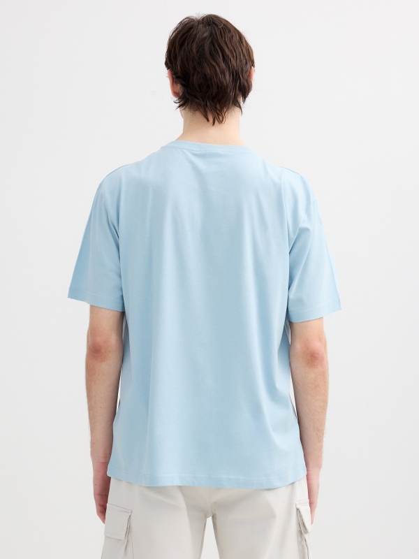 Camiseta estampada Menton azul vista media trasera