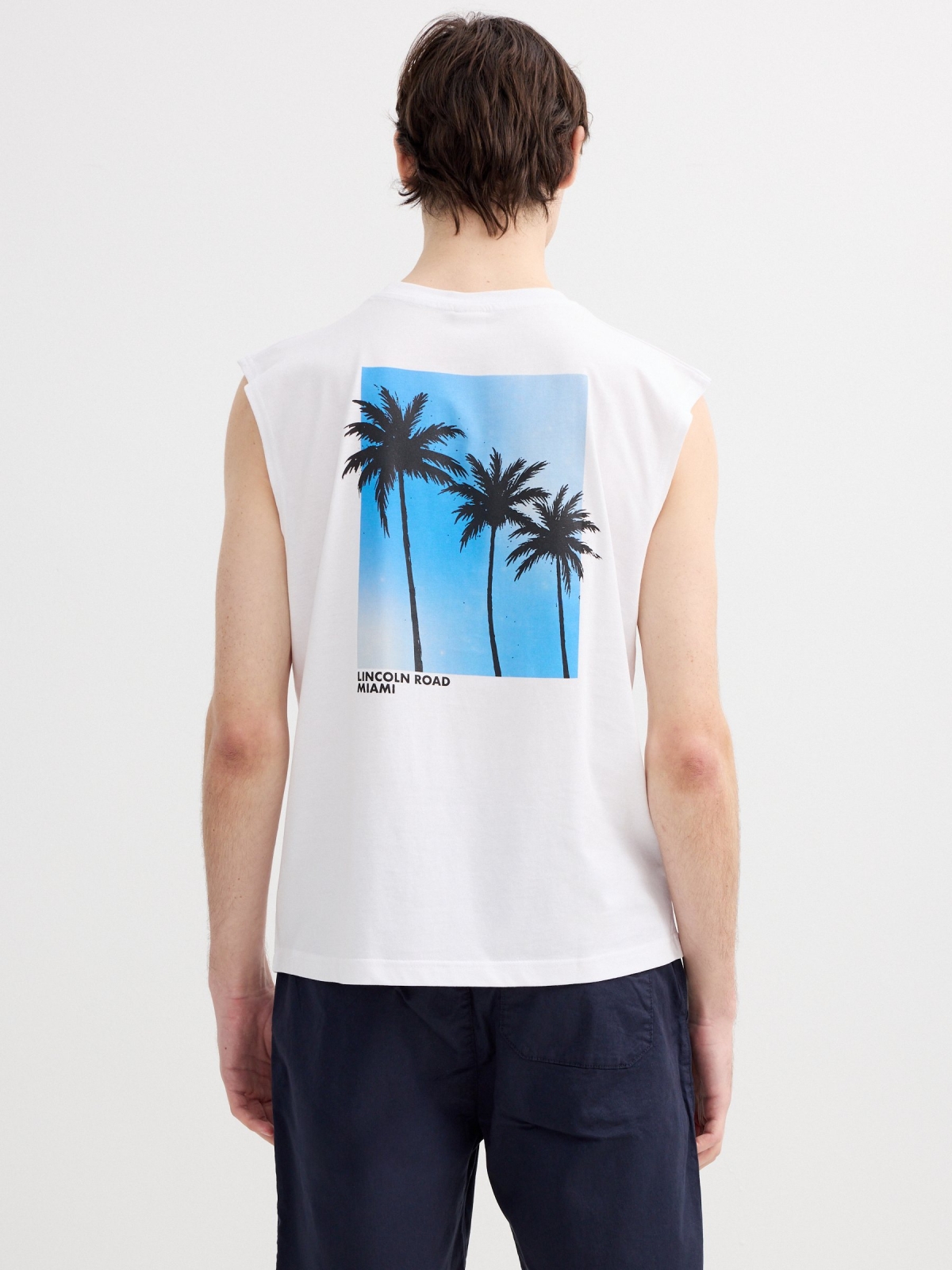 Miami tank top white middle back view