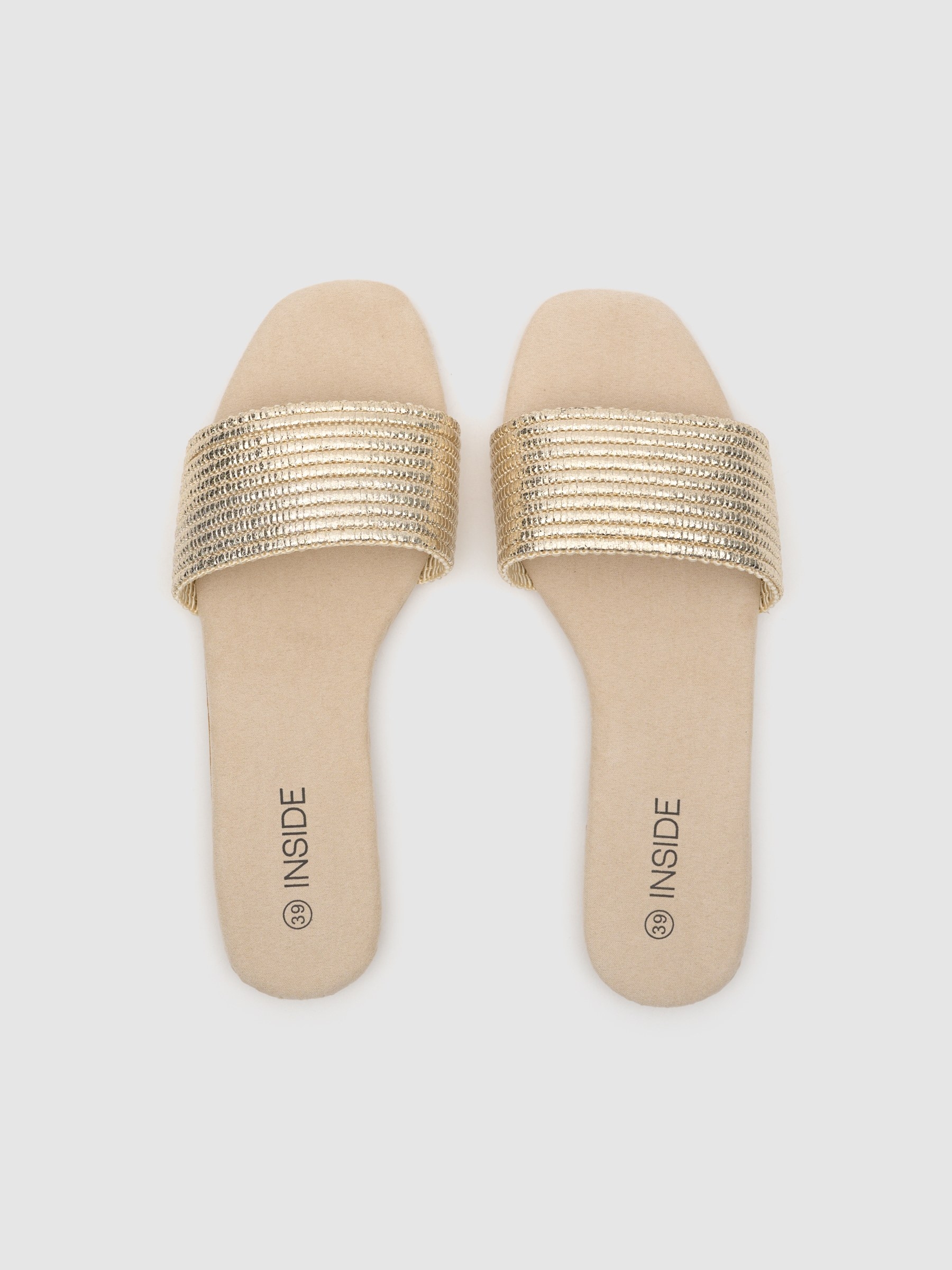 Sandalia pala efecto piel beige