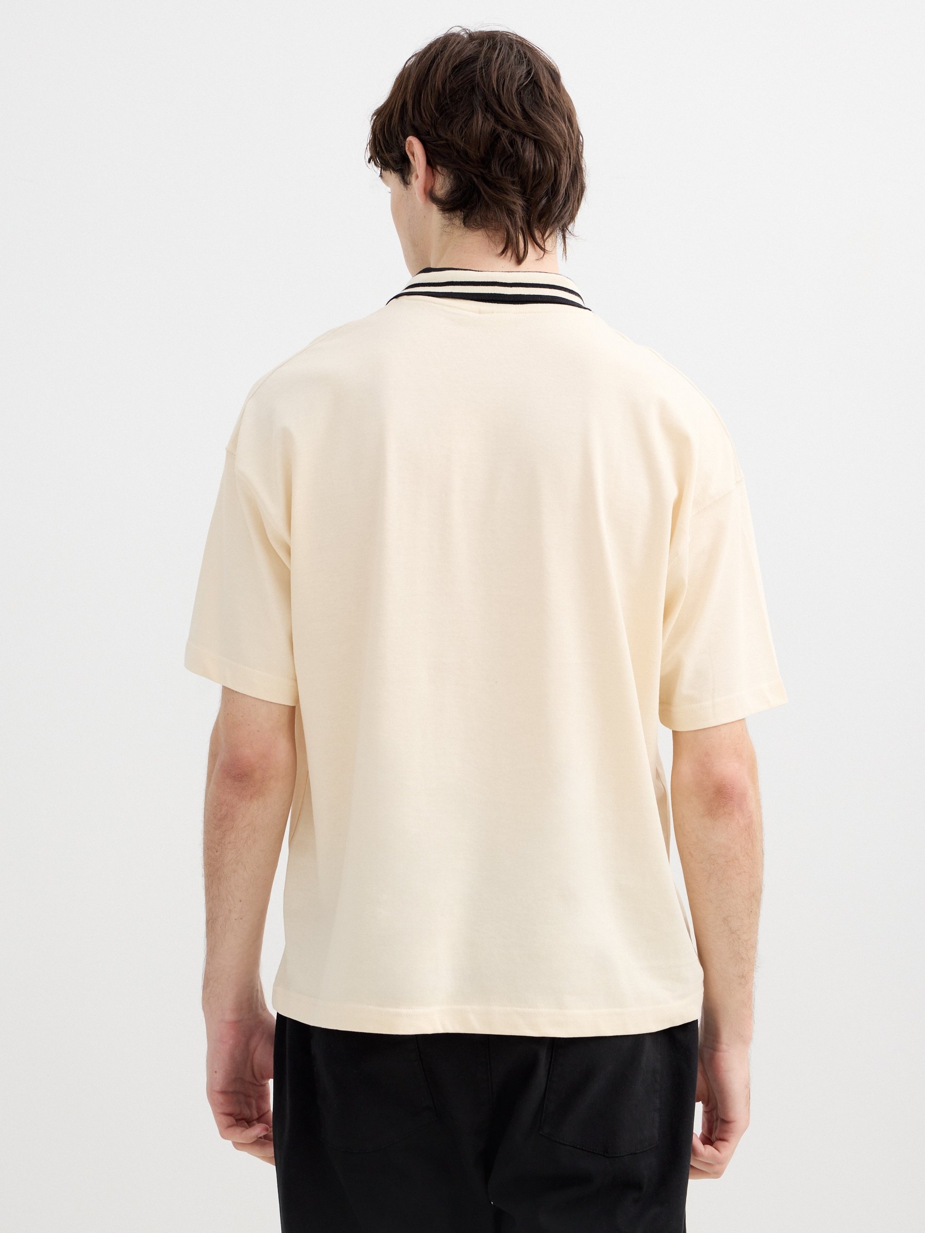 Printed Championship polo off white middle front view