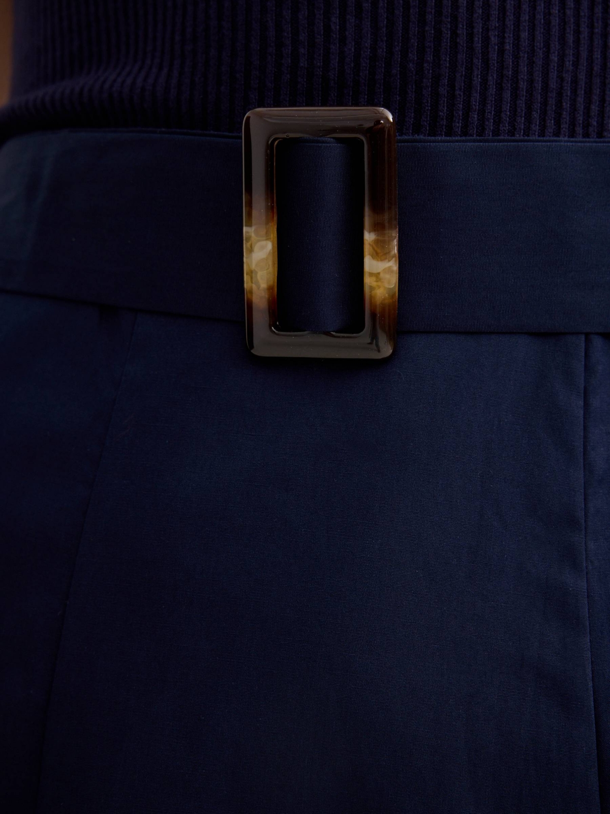 Combined ribbed midi dress navy detail view