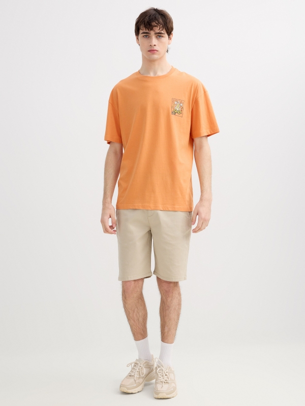 Camiseta manga corta hoguera coral vista general frontal