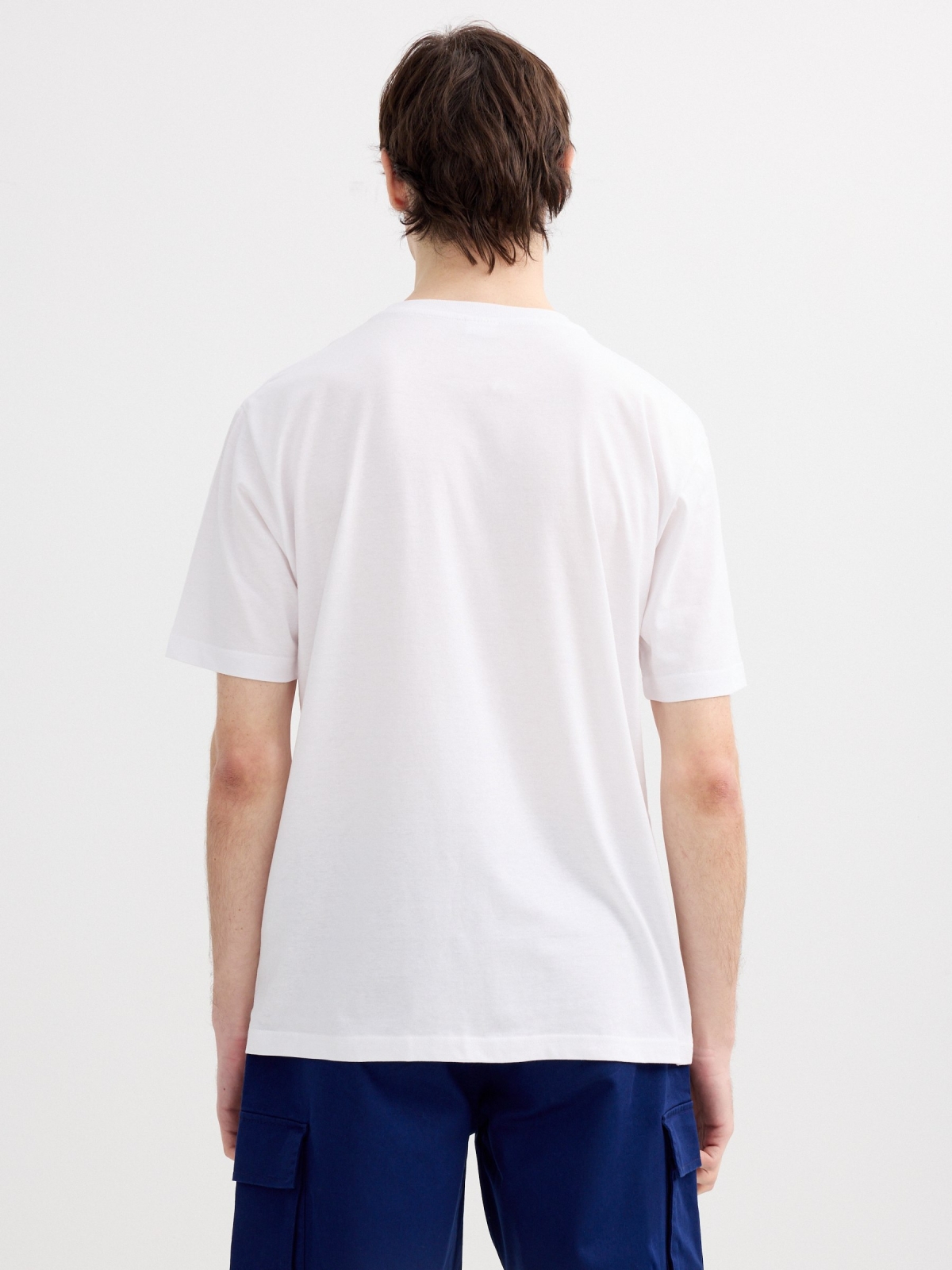 Camiseta estampada Menton blanco vista media trasera