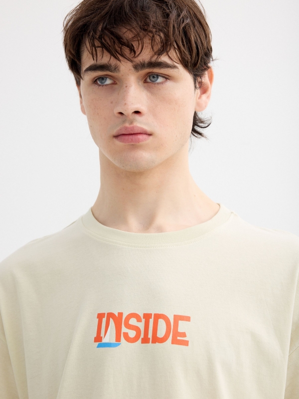 Camiseta estampada inside verde claro vista detalle