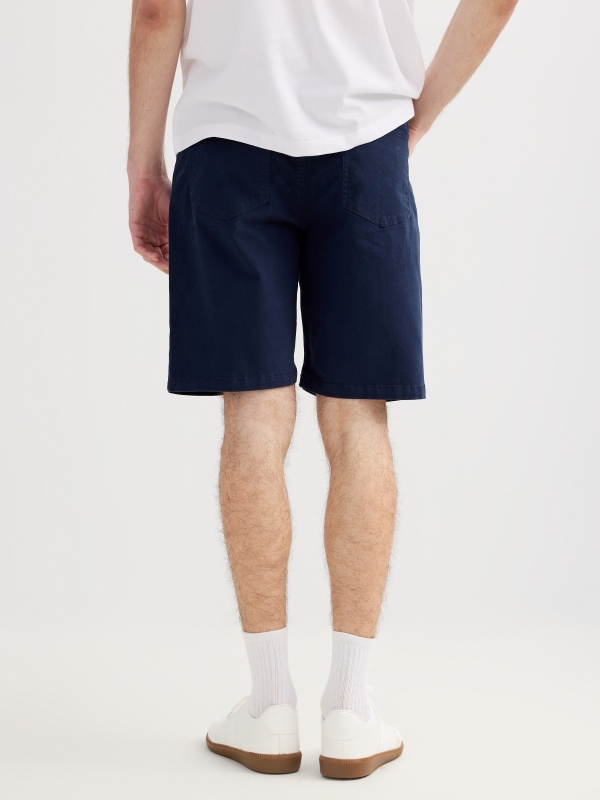 Bermuda baggy twill navy front view