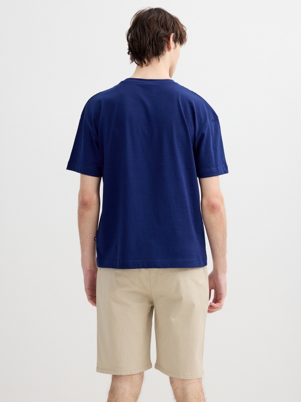 Camiseta estampado Étretat azul vista media trasera