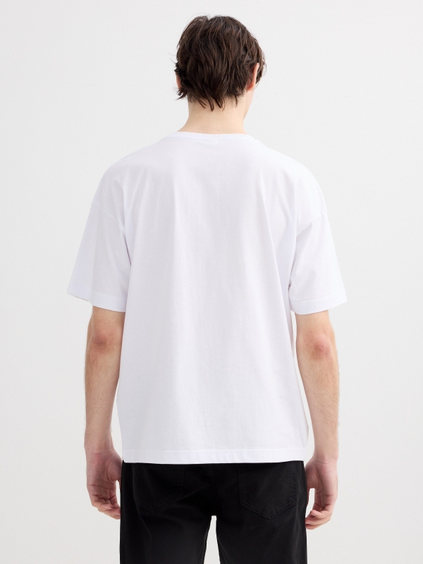 Camiseta manga corta mediterranean blanco vista media trasera