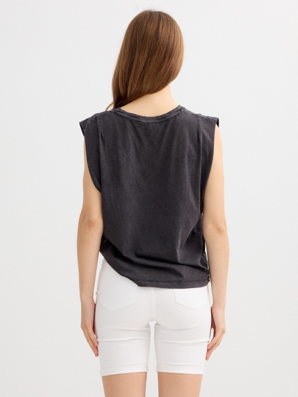 Camiseta double check preto vista meia traseira