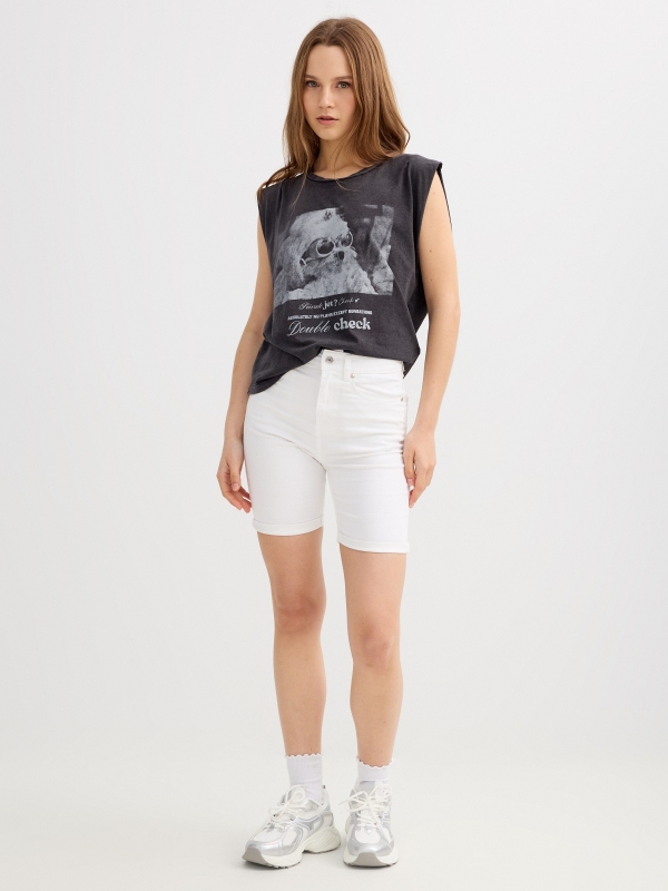 Camiseta double check preto vista geral frontal