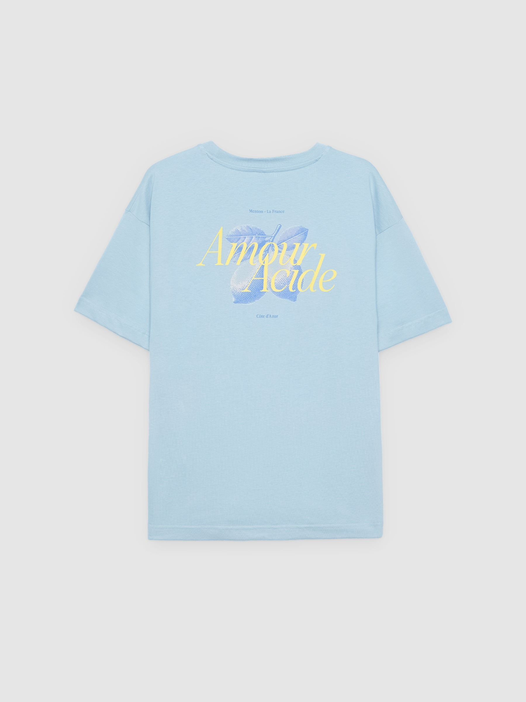 Camiseta amour acide azul vista meia frontal