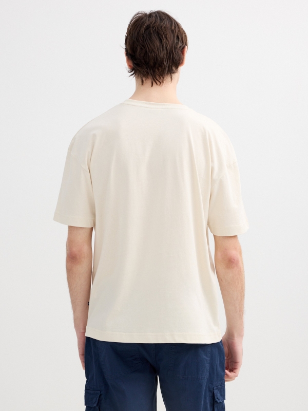 Camiseta estampado náutico crudo vista media trasera