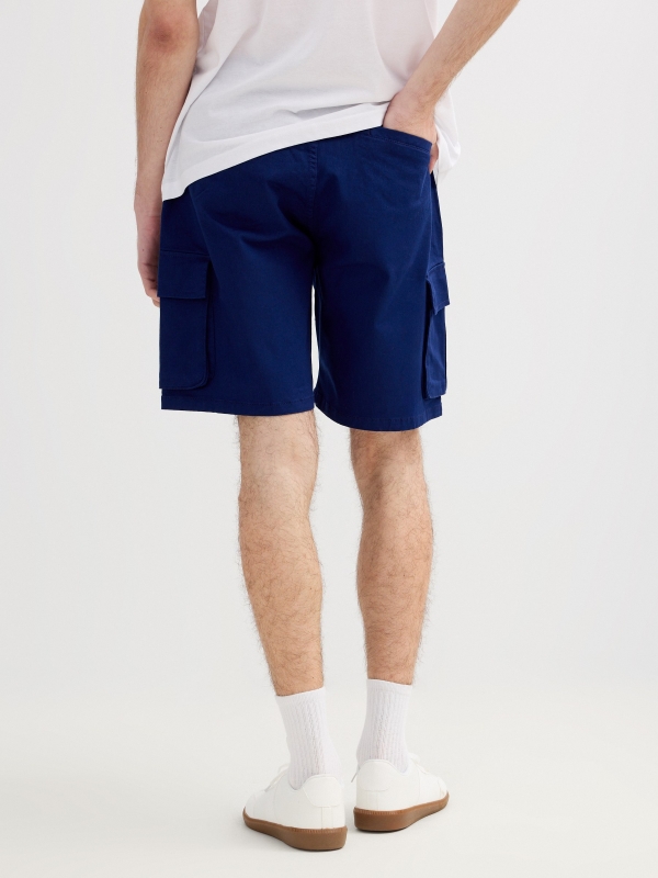 Bermuda jogger cargo blue front view