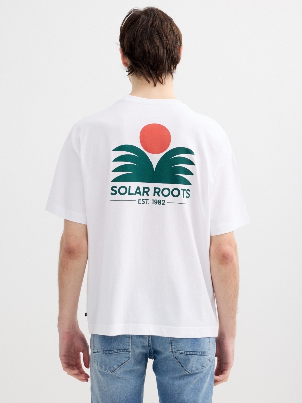 Camiseta single jersey mini bordado blanco vista media trasera