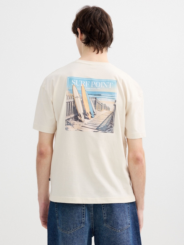 Camiseta surfpoint crudo vista media trasera