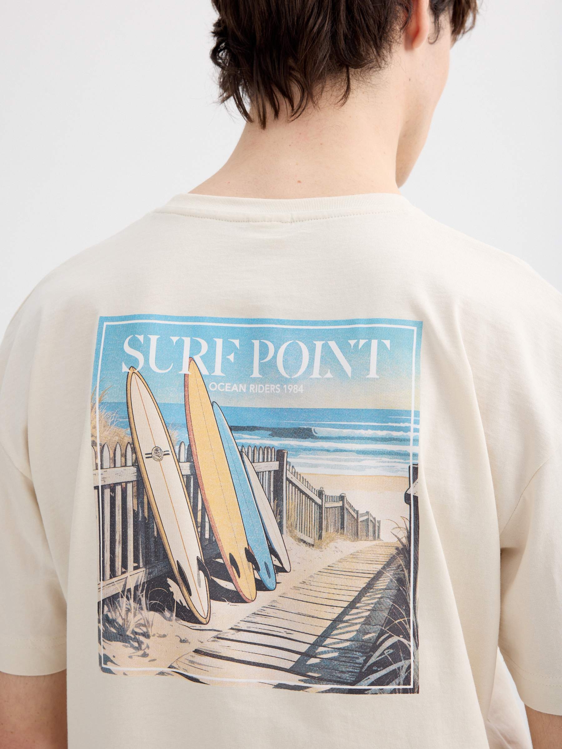 Camiseta surfpoint crudo vista media frontal