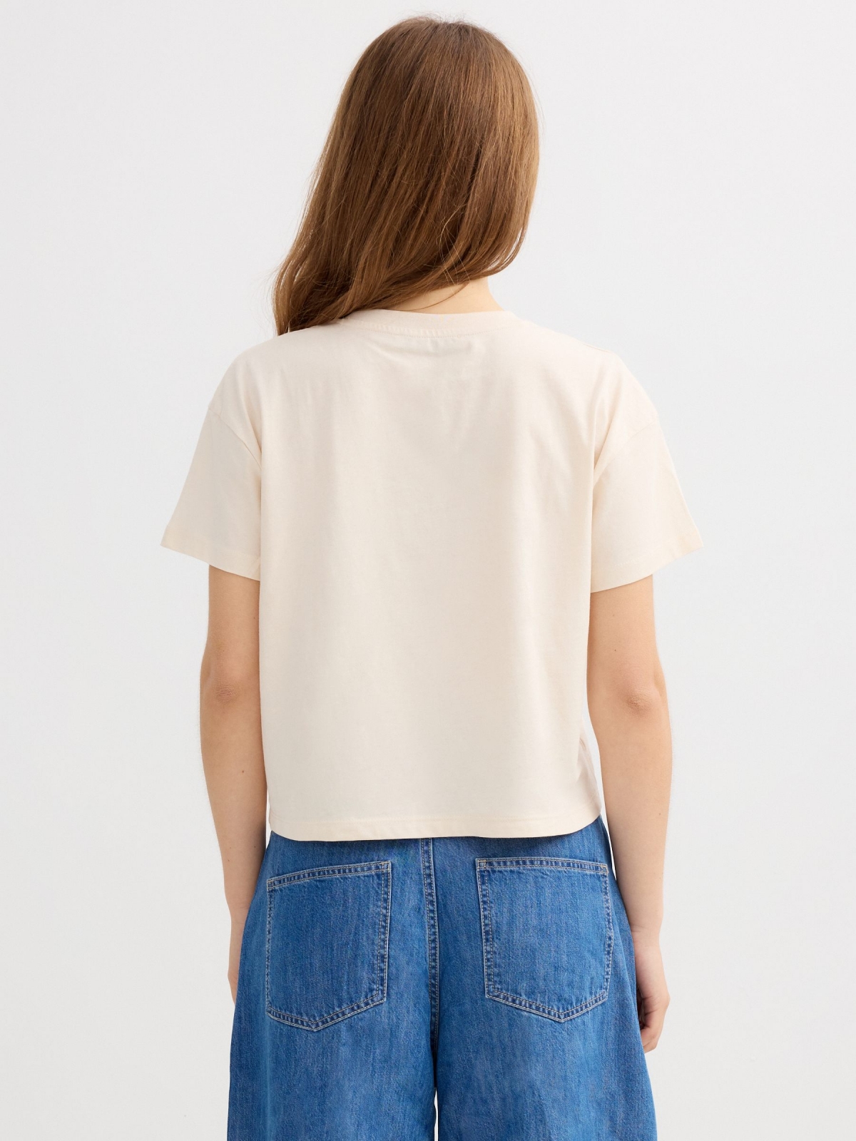 Cotton T-shirt frame raw middle back view