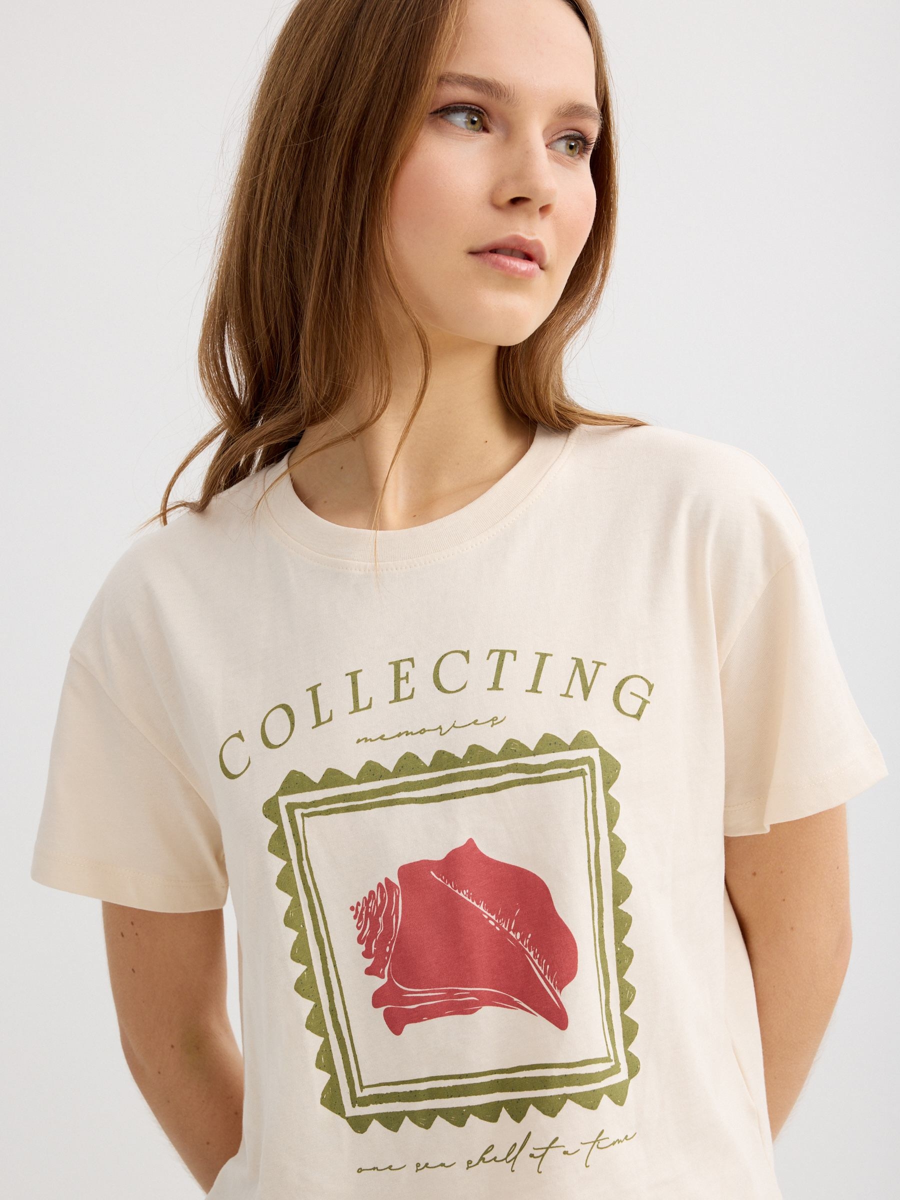 camiseta algodão marco crua vista meia frontal